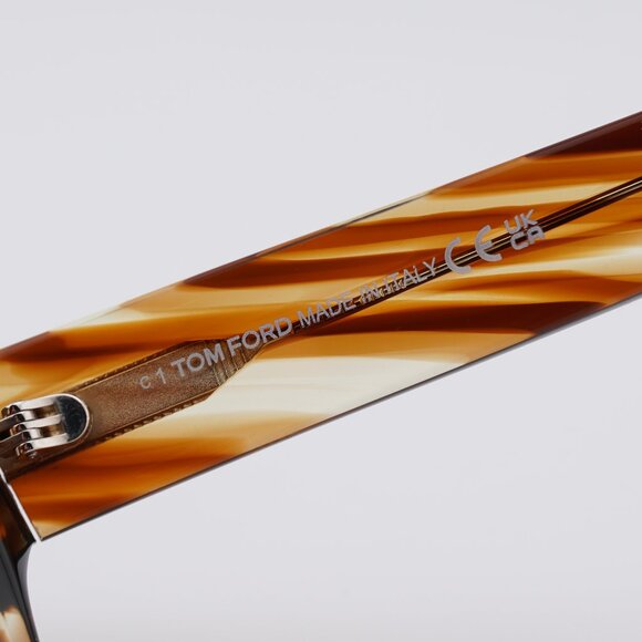 Tom Ford Ilias FT1154 55E Sunglasses Havana Square Frame, Brown Lenses - Picture 11 of 12